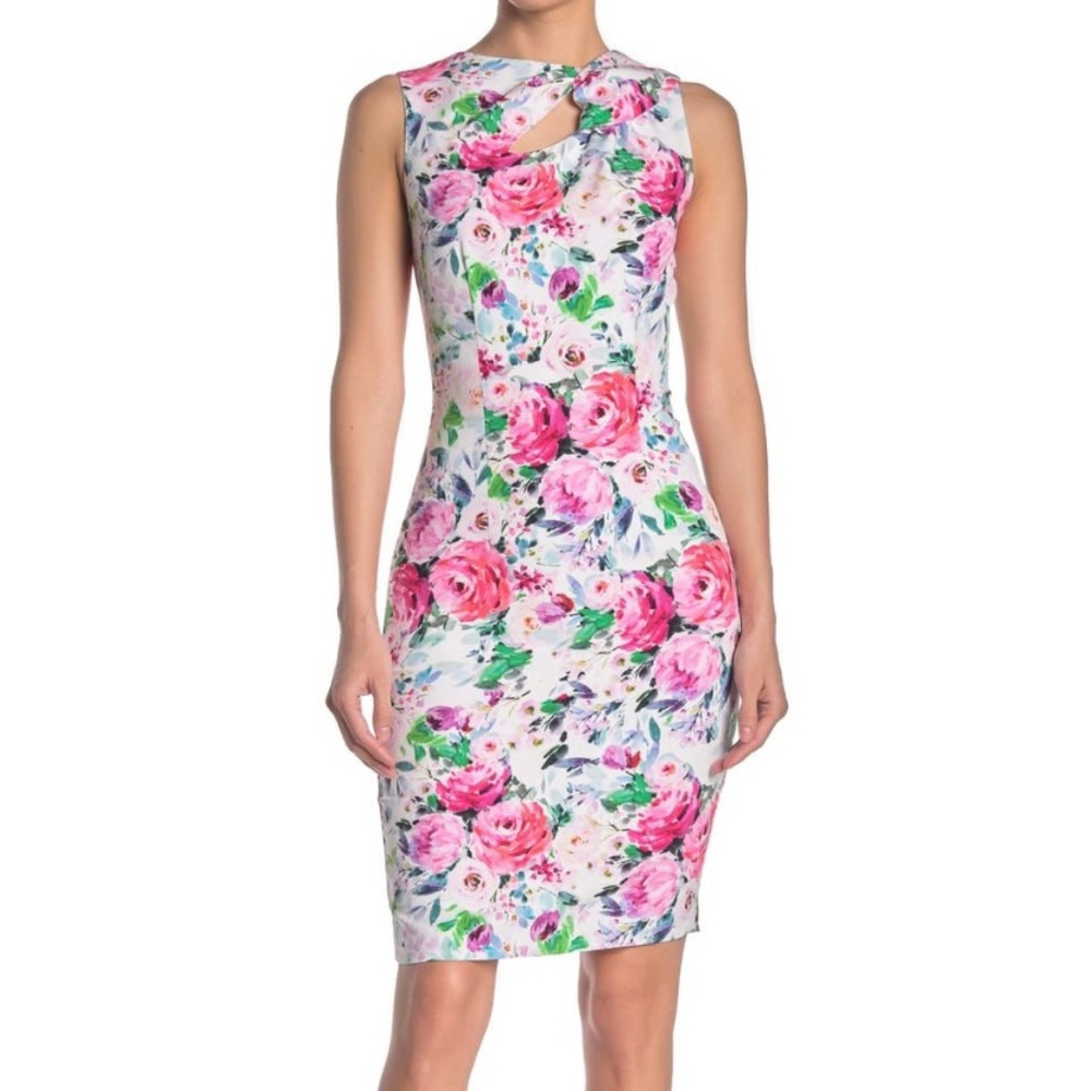 Alexia Admor Keyhole Knotted Neck Sheath Dress
